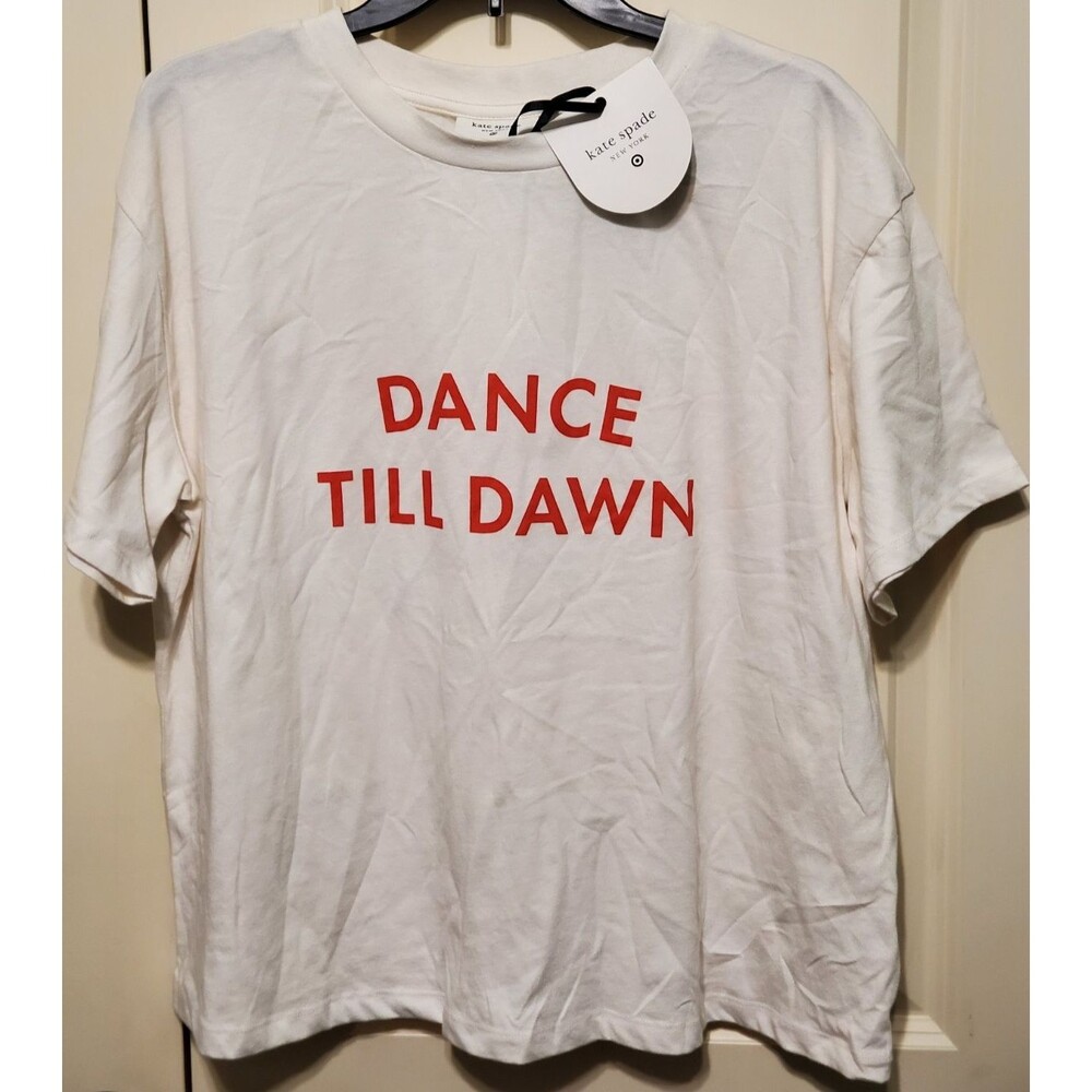 Kate Spade New York "Dance Till Dawn" Short Sleeve Crew Tee Top - SIZE XL - NWT